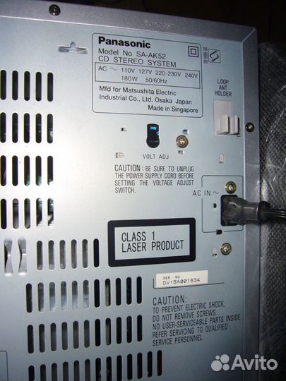 Panasonic SC AK52 Муз центр сделано в Сингапуре