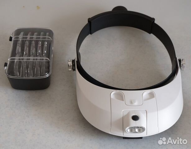 Налобная лупа с подсветкой, разные увеличения