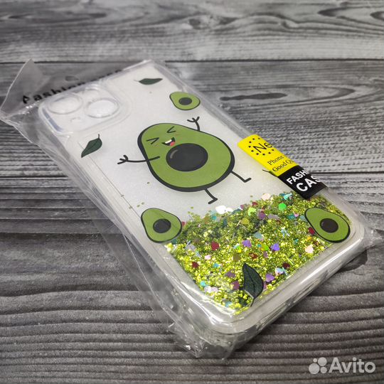 Чехол для iPhone 14 переливашка авокадо