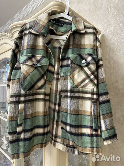 Рубашка теплая в клетку zara