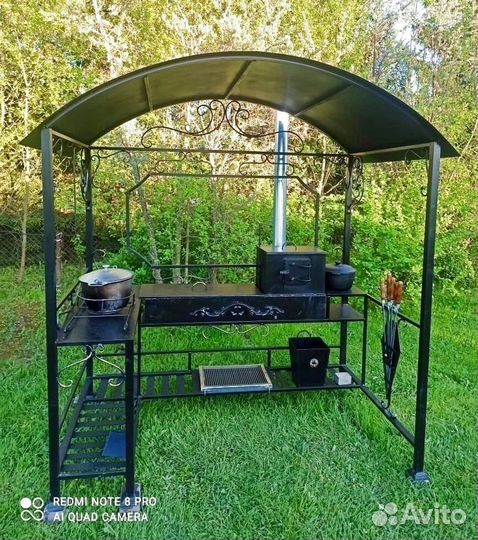 Мангал с печкой под казан