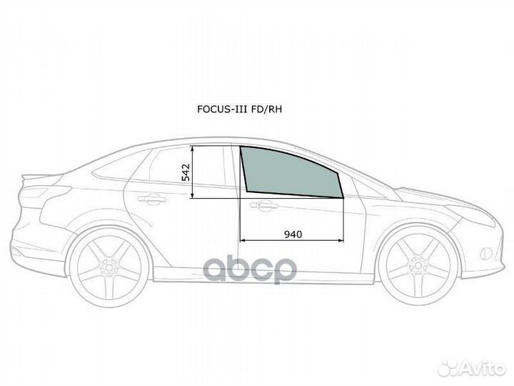 Стекло боковое опускное (Спереди/ Справа/ Цвет
