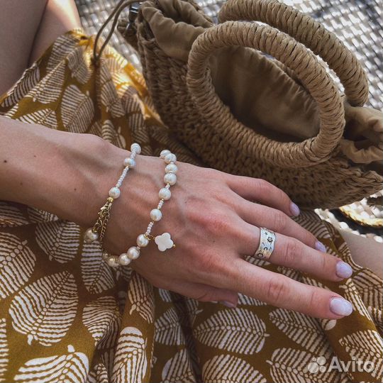 Колье чокер ручной работы жемчуг