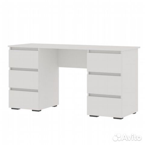 Стол письменный с ящиками белый, 140х73х50 см