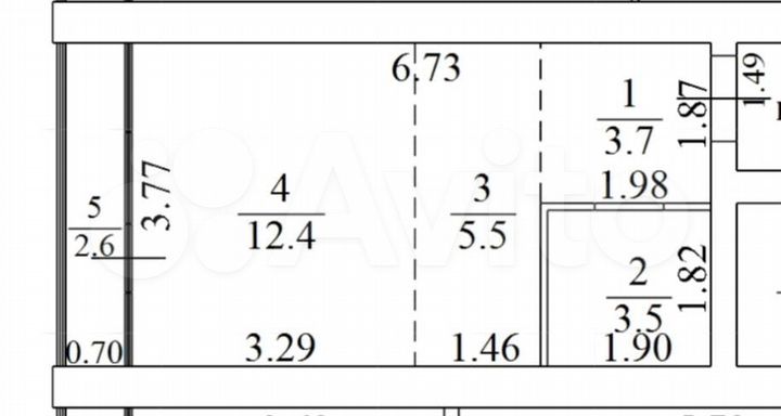 Квартира-студия, 28 м², 3/5 эт.