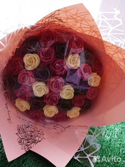 Букет роз из шоколада