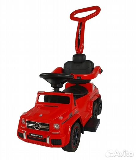 Машинка каталка толокар mercedes с ручкой 3в1