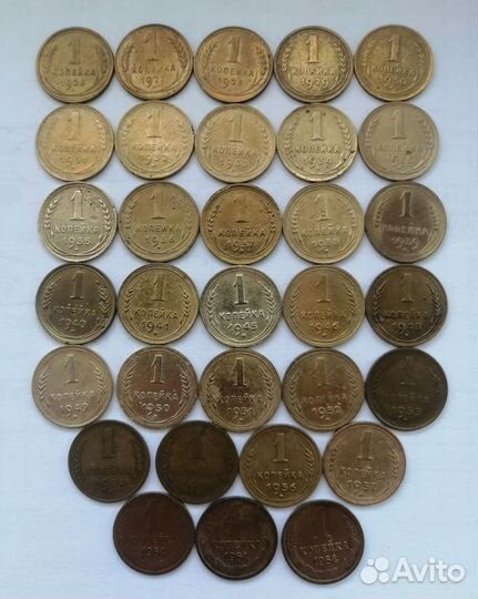 1 копейка Ранние Советы СССР погодовка