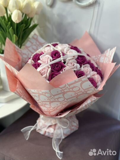 Букет из мыльных роз