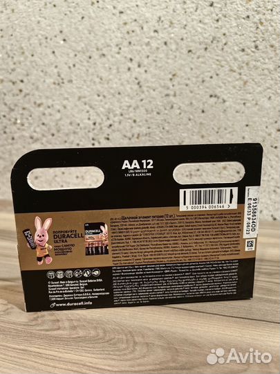 Батарейки Duracell AA 1,5В, 12шт (пальчиковые)