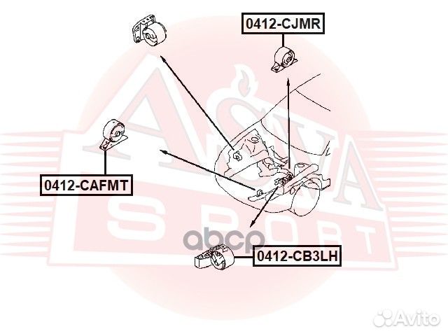 Подушка двигателя mitsubishi 0412-CB3LH asva