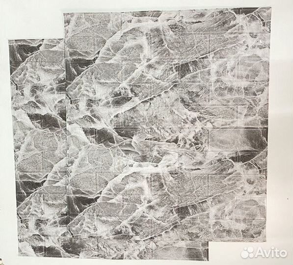 Панель самоклеящаяся 3d 70*77 Мрамор черно-белый