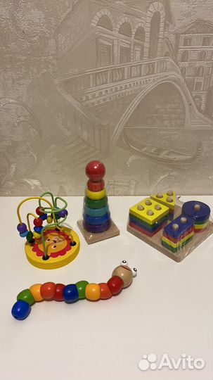 Развивающие деревянные игрушки монтессори