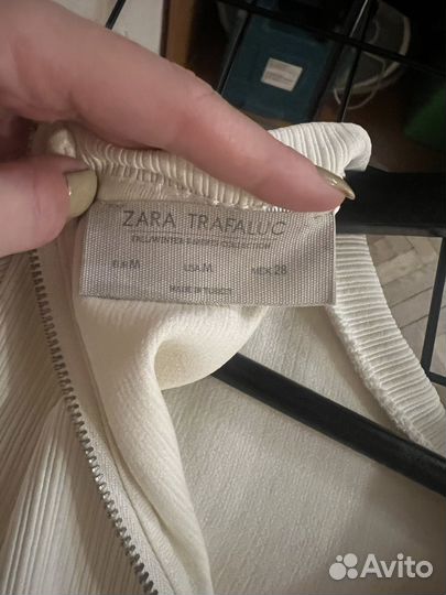 Платье zara миди молочное