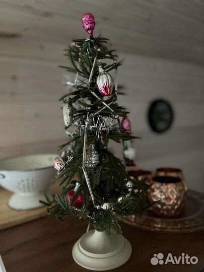 Ёлочка со стеклянными игрушками СССР