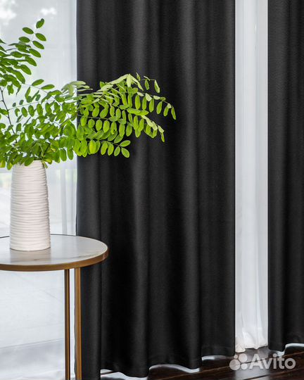 Шторы рогожка орфей черный новые на окна пошив