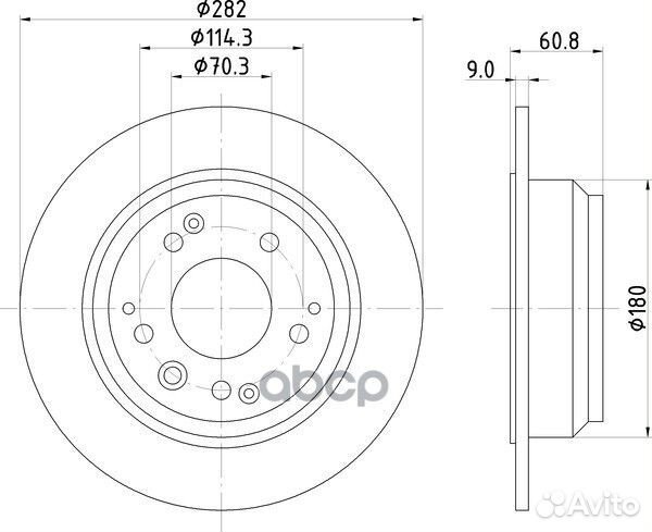 Диск тормозной зад ND8001K nisshinbo