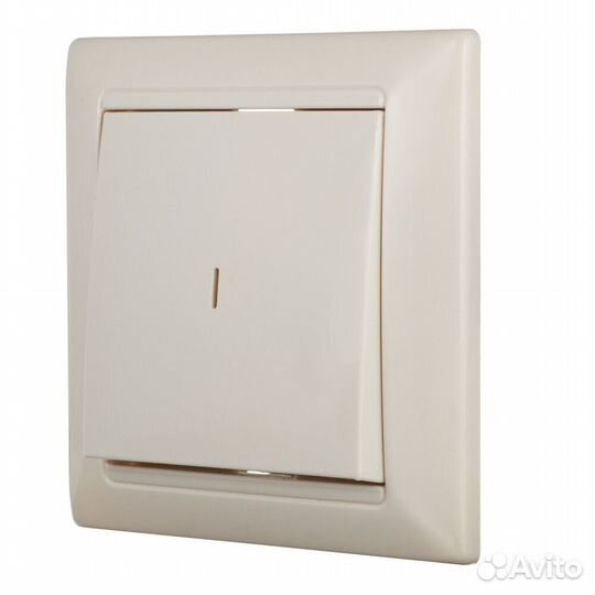 Выключатель с рамкой svet одноклавишный скрытая установка бежевый с подсветкой