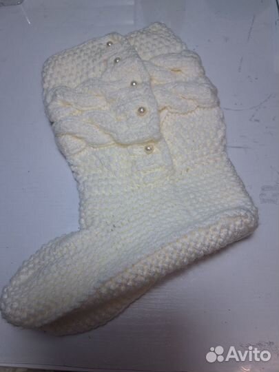 Шерстяные носки ручной вязки