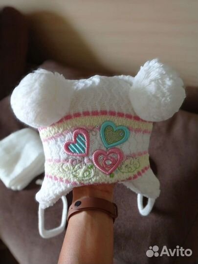 Шапка и шарф для девочки новая