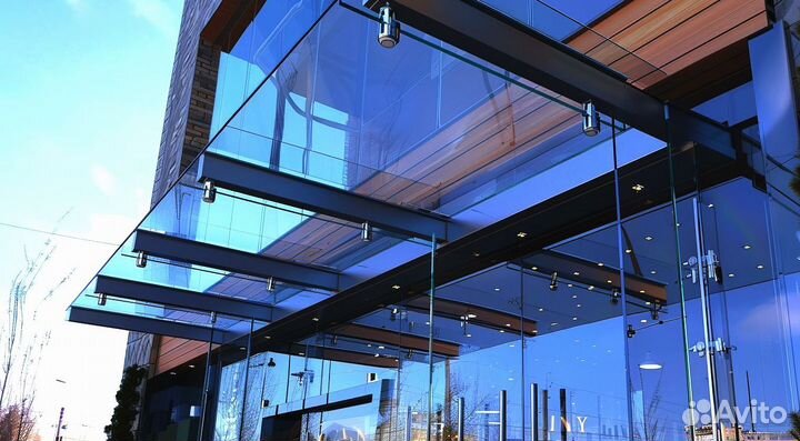 Стеклянный козырек, навес