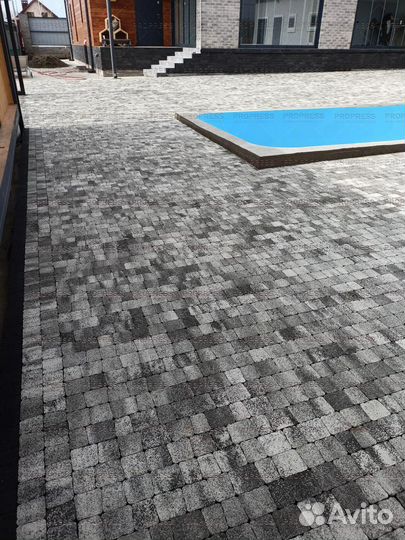 Тротуарная плитка брусчатка с укладкой