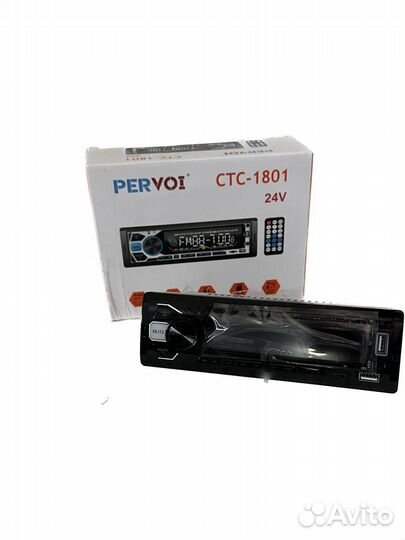 Автомагнитола Pervoi CTC-1801 24V с пультом и RGB