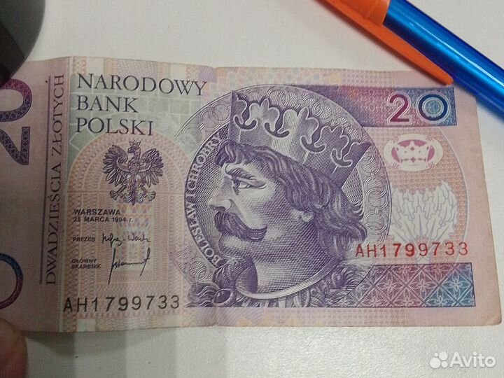 Банкнота 20 польских злотых 1994 года