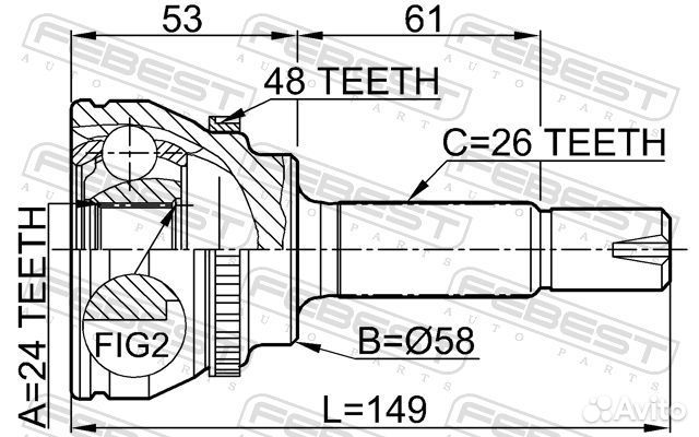 Шрус внешний перед прав/лев 0110055A48 Febest