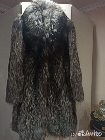 Шуба чернобурка