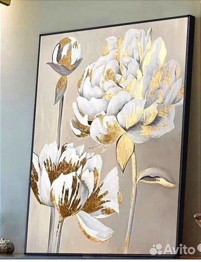 Картина цветы 45х50