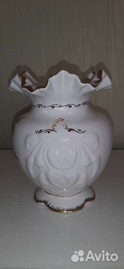 Ваза фарфоровая (ручн.роспись, позолота)