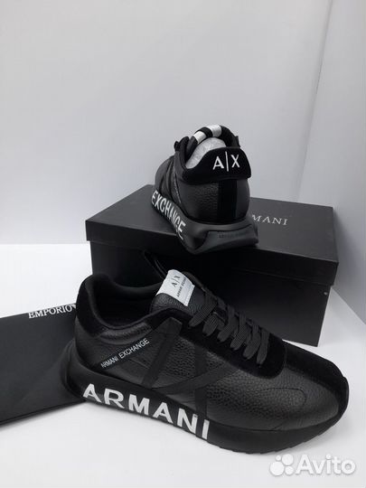 Кроссовки Armani мужские черные белым