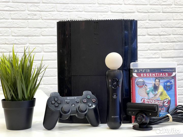 Sony PS3 ss500gb много игр + PS Move и камера