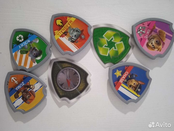 Игрушки щенячий патруль+значки