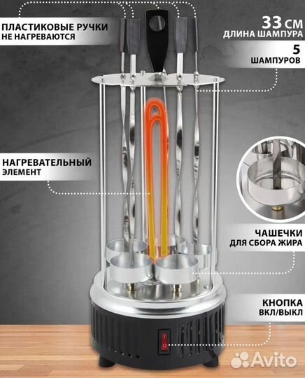 Электрошашлычница новая