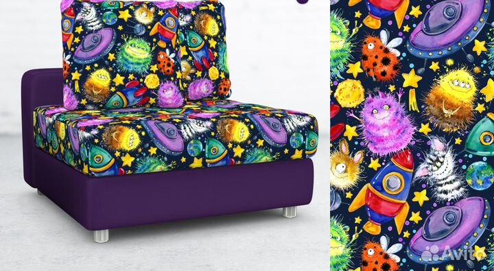 Ткань обивочная с детским принтом