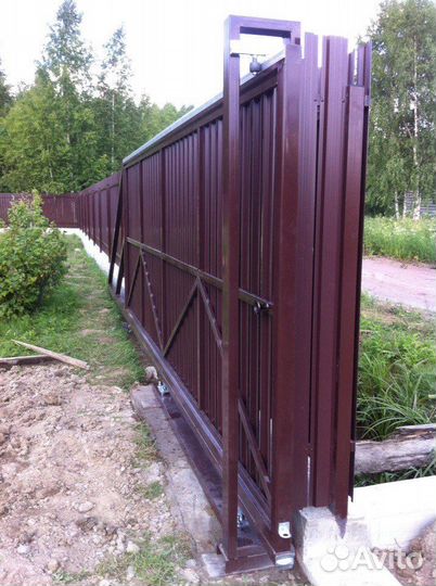 Откатные ворота под ключ с установкой
