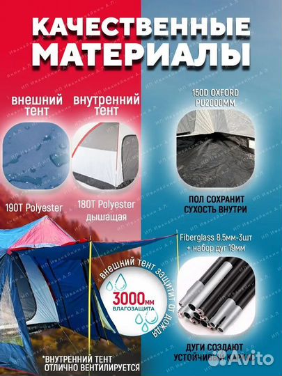 Палатка 4-х местная с тамбуром