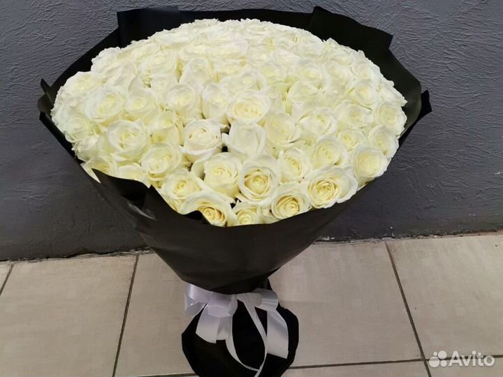 101 Роза белые розы цветы доставка