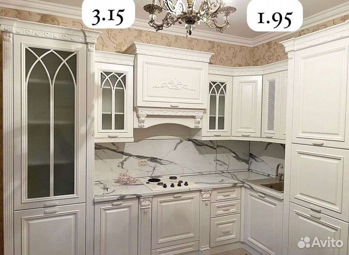 Цена за весь угловой кухонный гарнитур белый