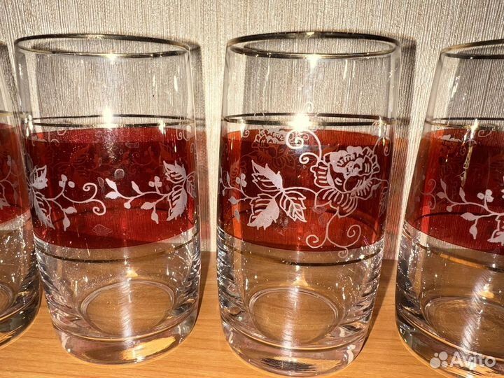Стаканы Богемия времён СССР 4шт (новые)