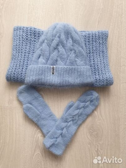 Шапка шарф варежки женские