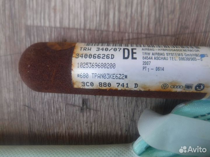 Шторка подушки безопасности лев №91 Passat B6 2007