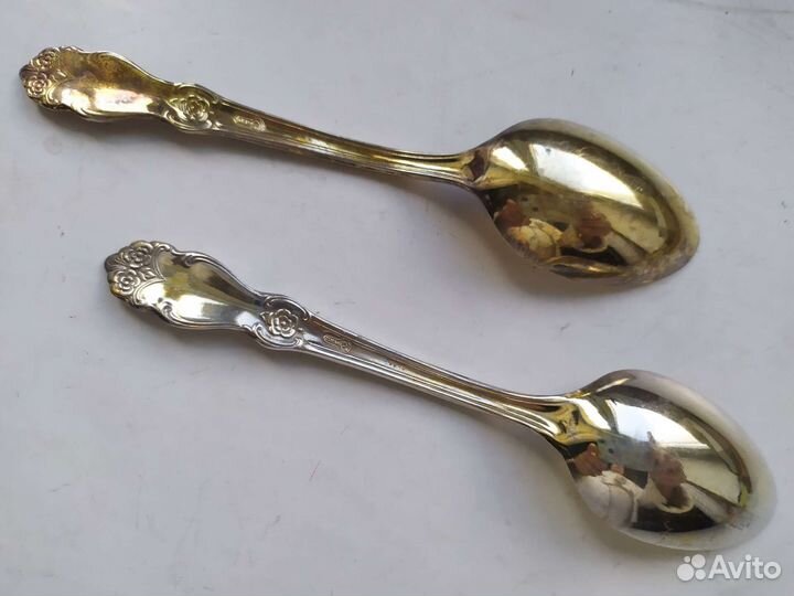 Чайные ложки, вилка, лопатки для торта СССР