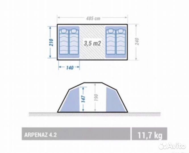 Палатка 4 х местная бу