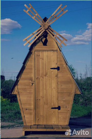 Дачный туалет деревянный прямоугольник QYI