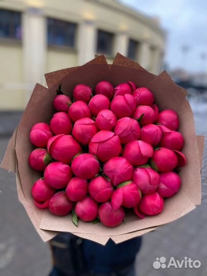 Букет цветы пионы