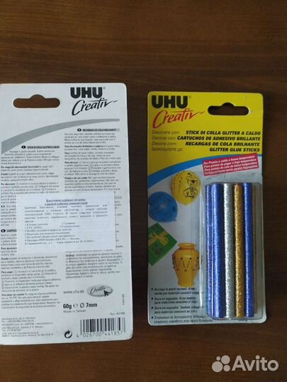 Цветные блестящие клеевые палочки