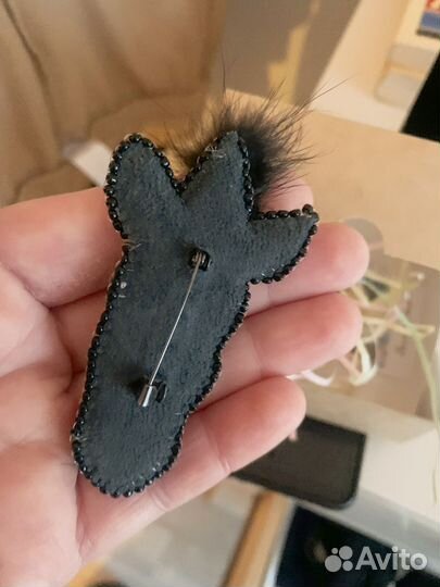 Брошь брошка ручная работа новая зебра бисер